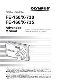 Olympus FE 150 manual. Camera Instructions.